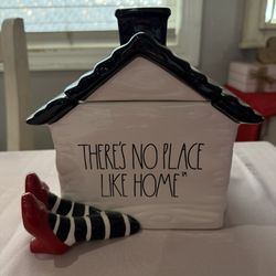 Rae Dunn Wizard of Oz "There's No Place Like Home" ceramic canister cookie jar