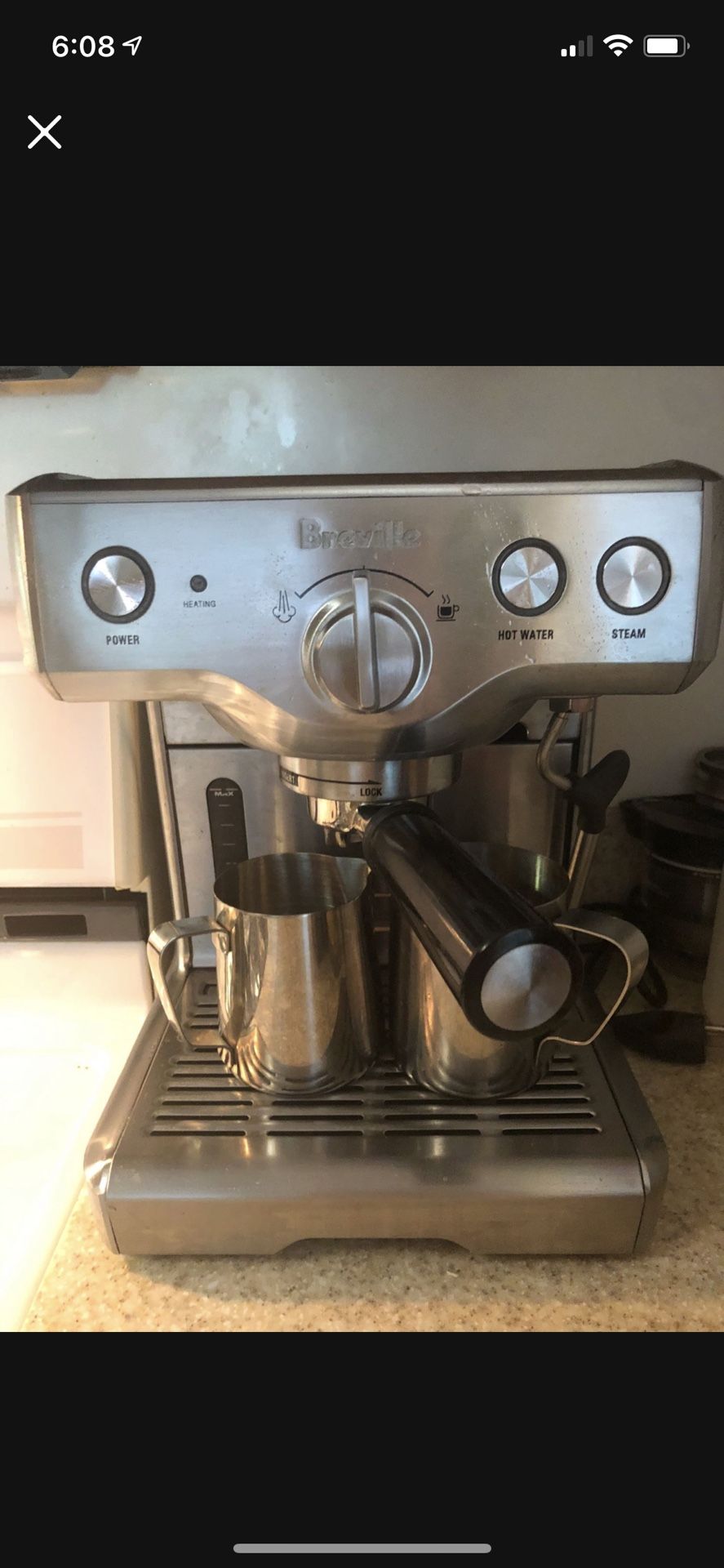 Brevillee espresso and capuchino coffee machine $220