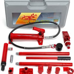  4 Ton Porta Power Hydraulic Jack Body Frame Repair Kit Auto Shop Set w/Carrying Case