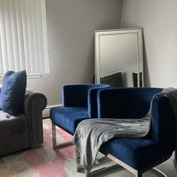 Navy blue upholster chairs