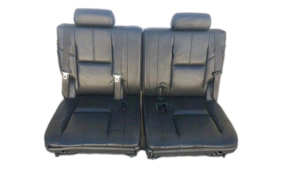 07 08 09 10 11 12 13 14 GMC Yukon Denali Third 3rd Row Seats Black Leather Set