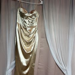 Formal Champagne Windsor Prom Dress (S)