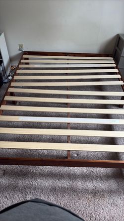 Queen Wood Bed Frame with Slats
