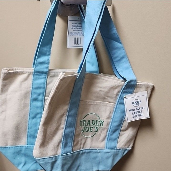 Trader Joe's Pastel Blue Tote Price For 2 Bags