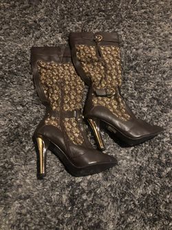 Brown/Gold Baby Phat Boots Size 7