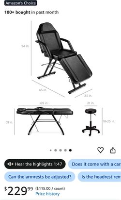 Salon bed and chair set