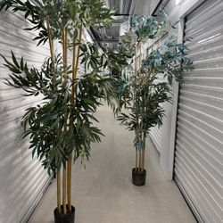 Two Extra Tall Artificial Bamboo Trees (7 Ft 8)