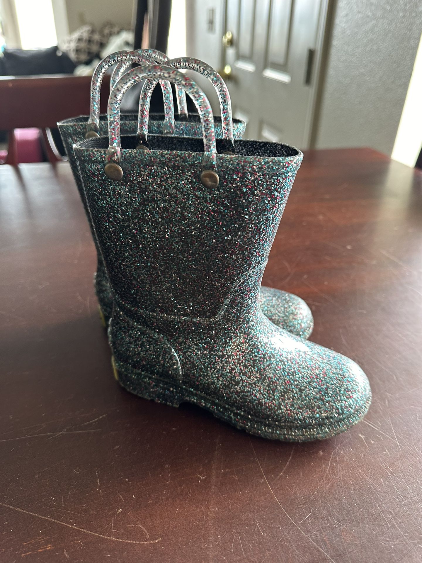 Toddler Girl Western Chief Sparkle Rain Boots Size 9 