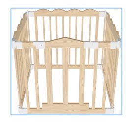 Natural Wood Baby Playpen for Babies and Toddlers Portable Infant Play pens for Kids Extra Large Toddler Wood Fence Play Area with Child Proof Lock 35