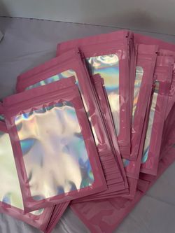 Mylar Bags Holographic Pink