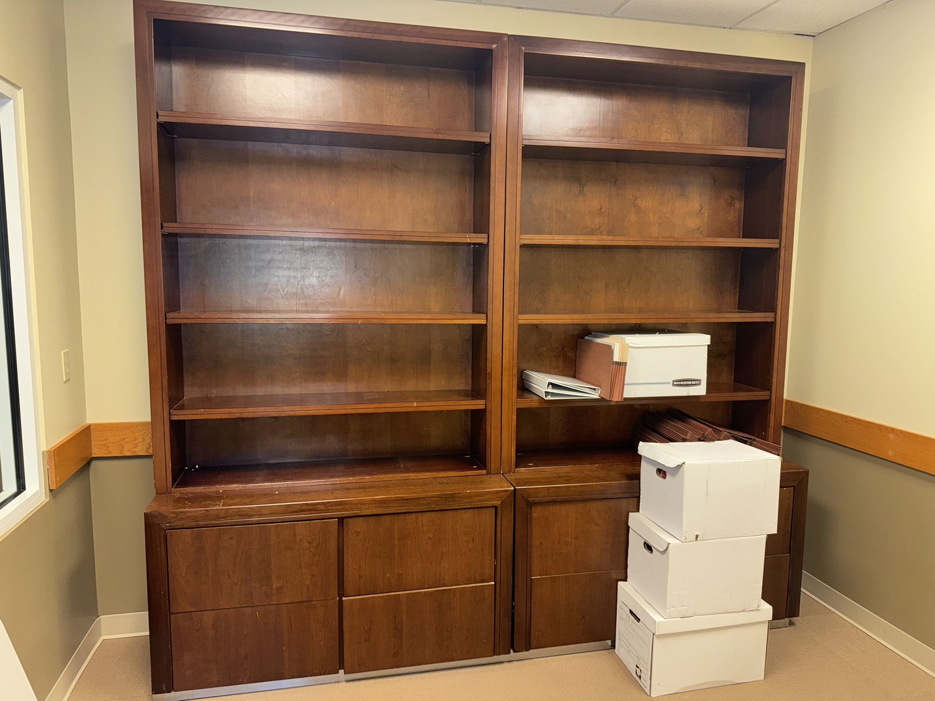 2 Book Shelves With Drawers