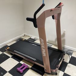 ASUNA SpaceFlex Motorized Treadmill with Auto Incline, Wide Folding Belt - 7750Pink