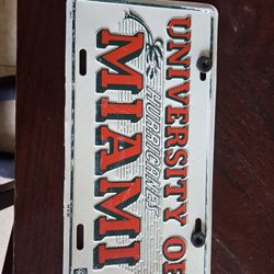 Original Vintage Champions Car Tag University Of MIAMI