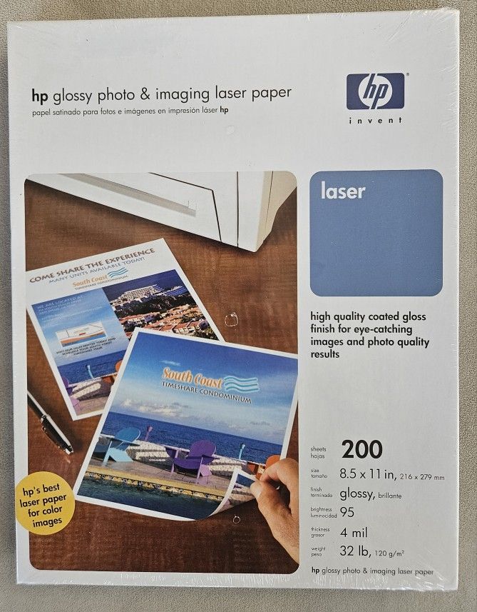 HP Glossy Photo And Imaging Laser Paper 200 8.5x 11 in.