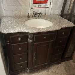Bathroom Vanity - Granite & Real Wood