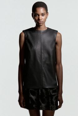 H&M coated leather mini dress