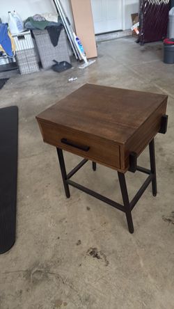 Wood Nightstand with Drawer