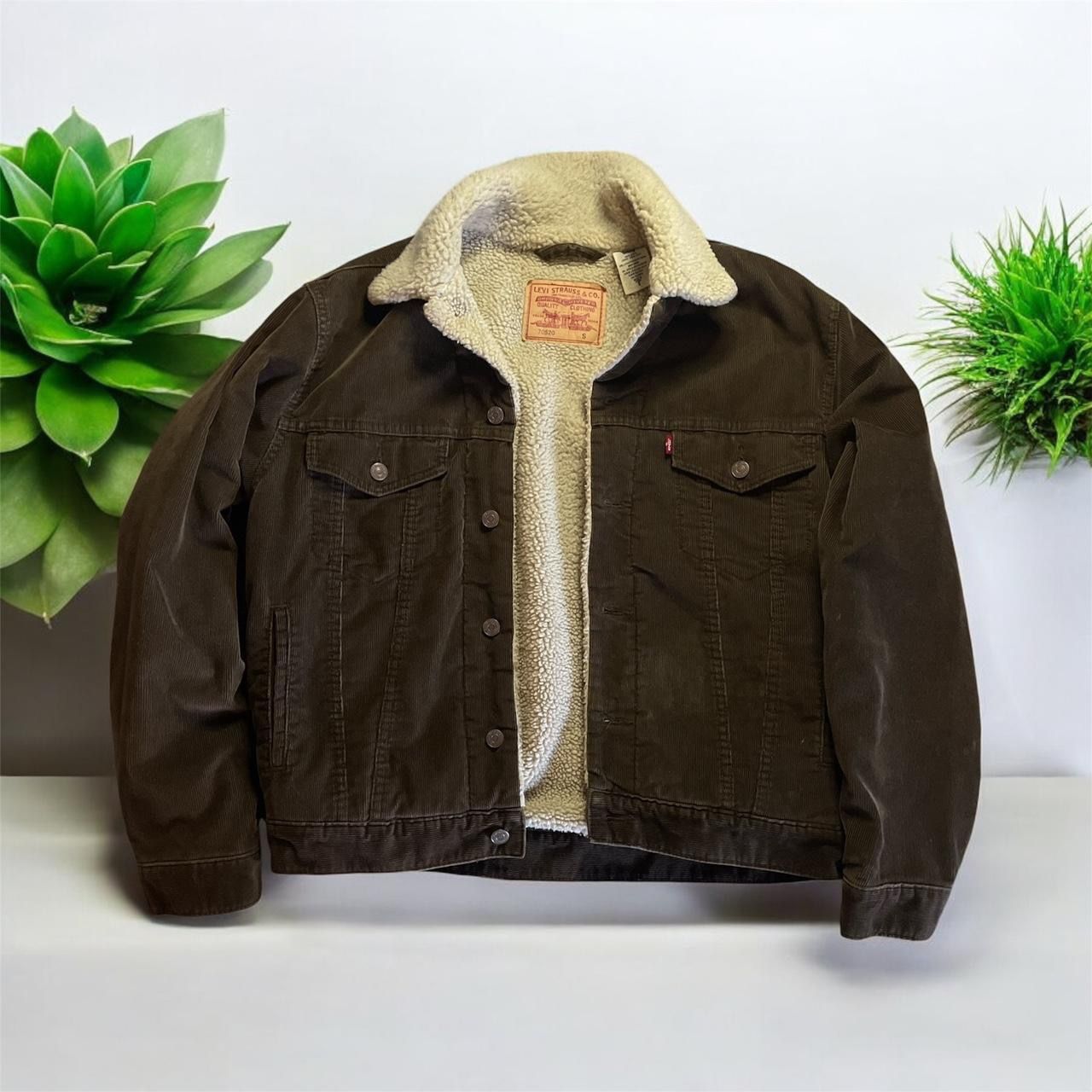 80s Vintage Levi's Sherpa Lined Brown Corduroy Jacket