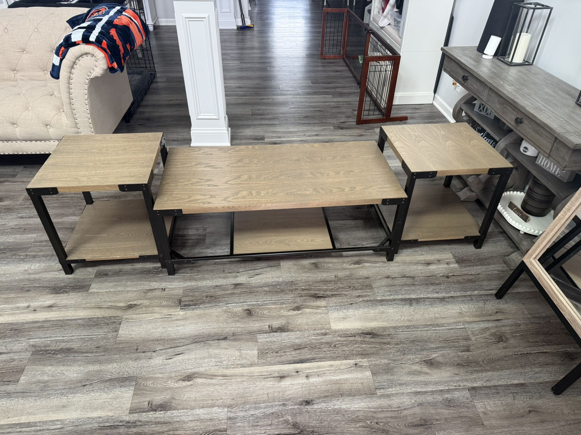 Tv Stand With 2 End Tables, Entertainment Stand, Furniture
