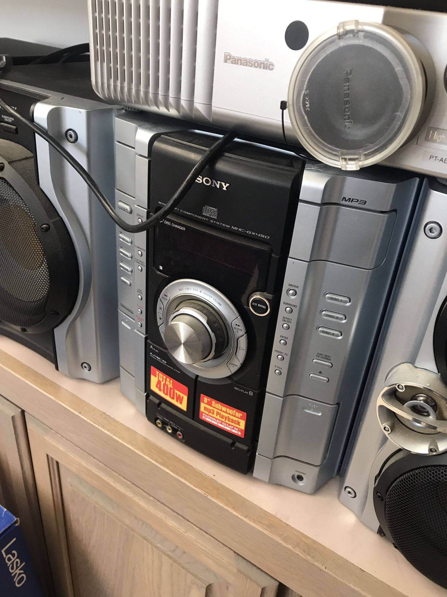 Sony MHC-GX450 CD/cassette Player Get A Panasonic Projector Free As Bonus