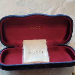 Gucci Men's Red Blue Sunglass Case W/Cleaning Cloth 