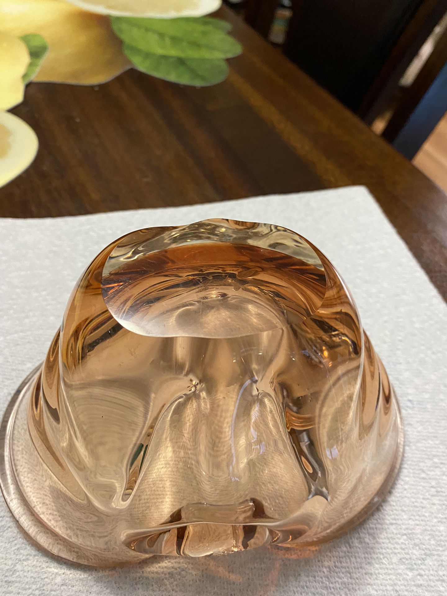 Beautiful Vintage Amber Murano-style Glass Ashtray