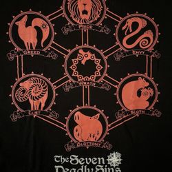 7 Seven Deadly Sin Anime Manga Shirt Adult Large Icon Licensed Promo Mens