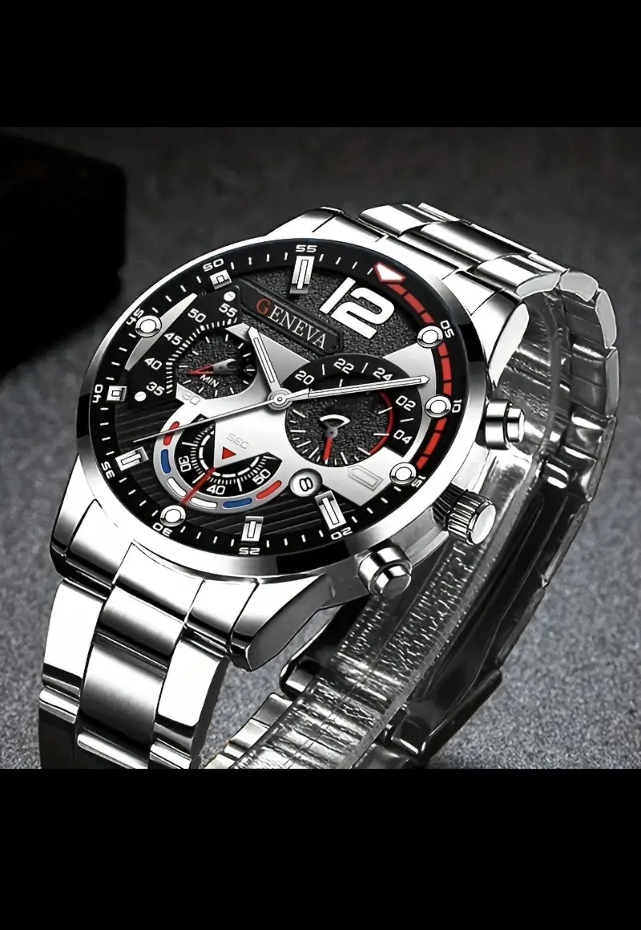 2 Pcs Silvery Quartz Watch Zinc Alloy Strap Zinc Alloy Pointer Zinc Alloy Case
