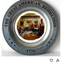 1776 Vintage Patriotic Pewter Plate
