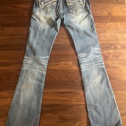 Rock Revival - Low Rise/Boot Cut Jeans - Stud/Embroidery Detail
