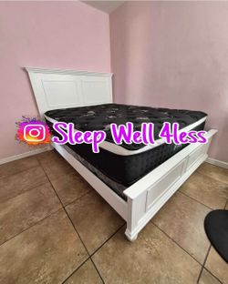 NEW QUEEN BED FRAME AND MATTRESS SET