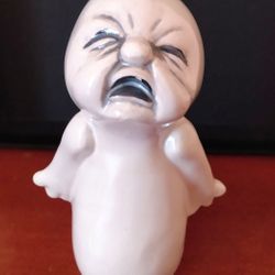VINTAGE 70s HOWLING WHITE CERAMIC HALLOWEEN 5" TALL GHOS/GHOUL