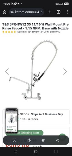T&S 5PR-8W12 Wall Mount Pre-Rinse Faucet