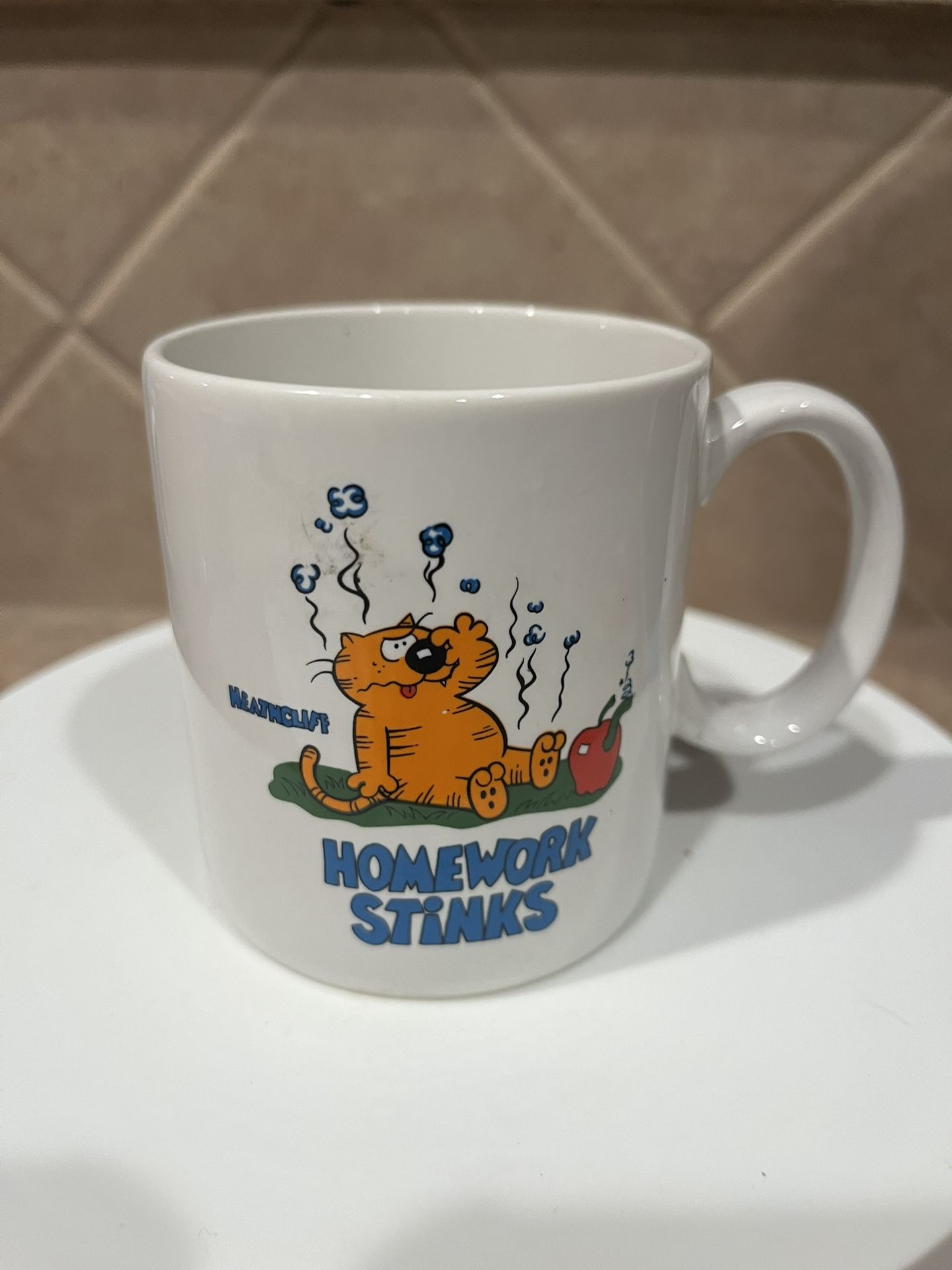 Vintage Heathclif Mug “Homework Stinks” Made in Japan for Sale in ...