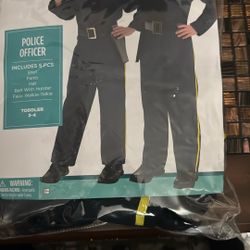 SUIT YOURSELF Police Officer 5 Piece Halloween Costume Cosplay Child L 12-14 NEW