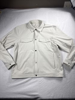 NWOT Lululemon Twill Utility Jacket Men L Ivory Jacket Button Snap Gorpcore NEW
