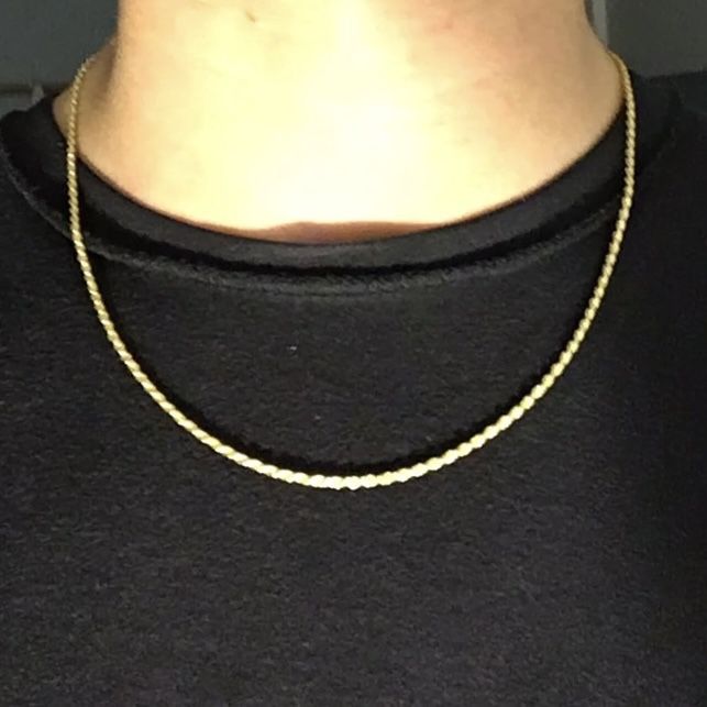 Gold Chain Rope Chain 20in 2mm 925 Italy
