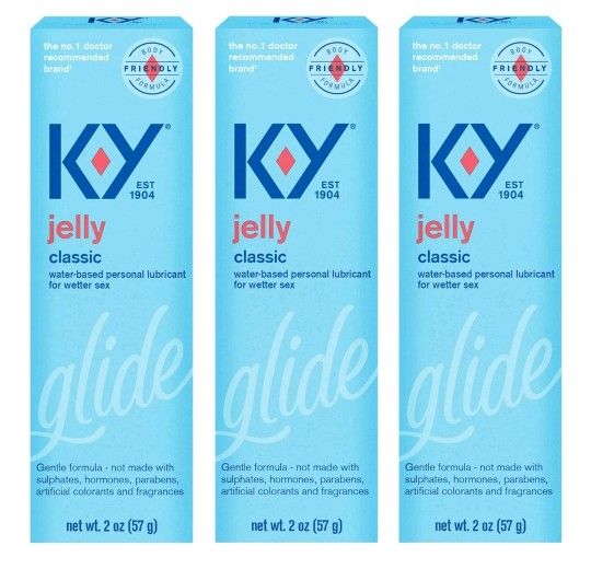 New 3-Pack K-Y Jelly Classic Glide Water-Based Personal Lubricant 2oz exp 5/3/26