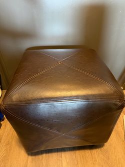 Ottoman Foot Stool Seat Brown 17” Square