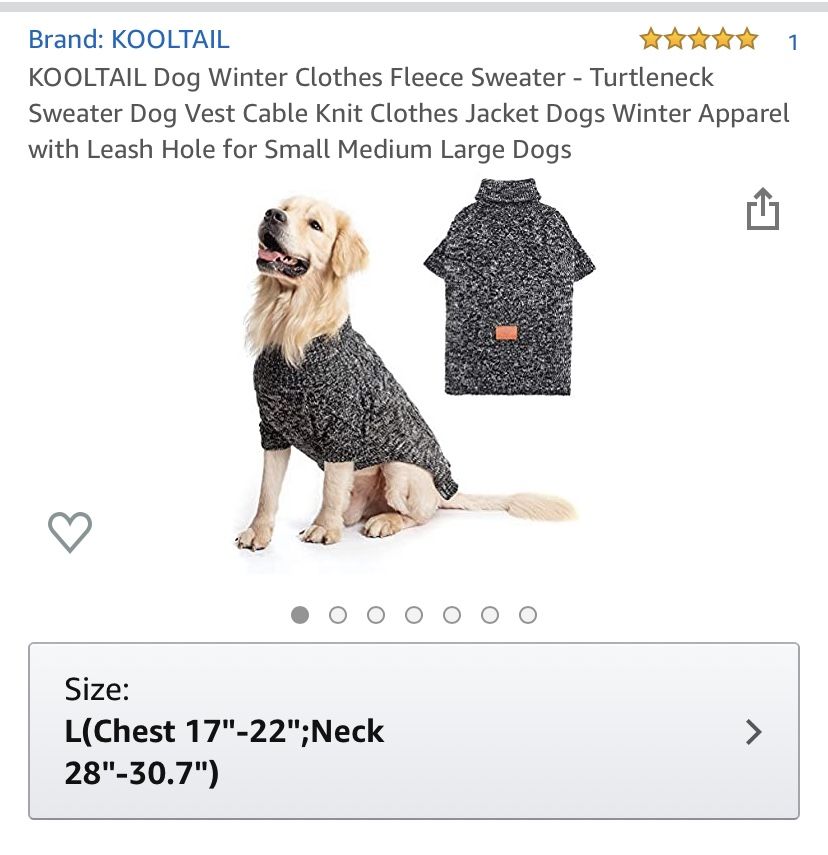 Fleece dog coat -brand new