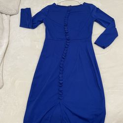 Royal Blue Midi Dress – Size Small/Medium