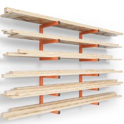 Storage Rack Wall Mount, Heavy Duty Metal Shelf with 6-Level 