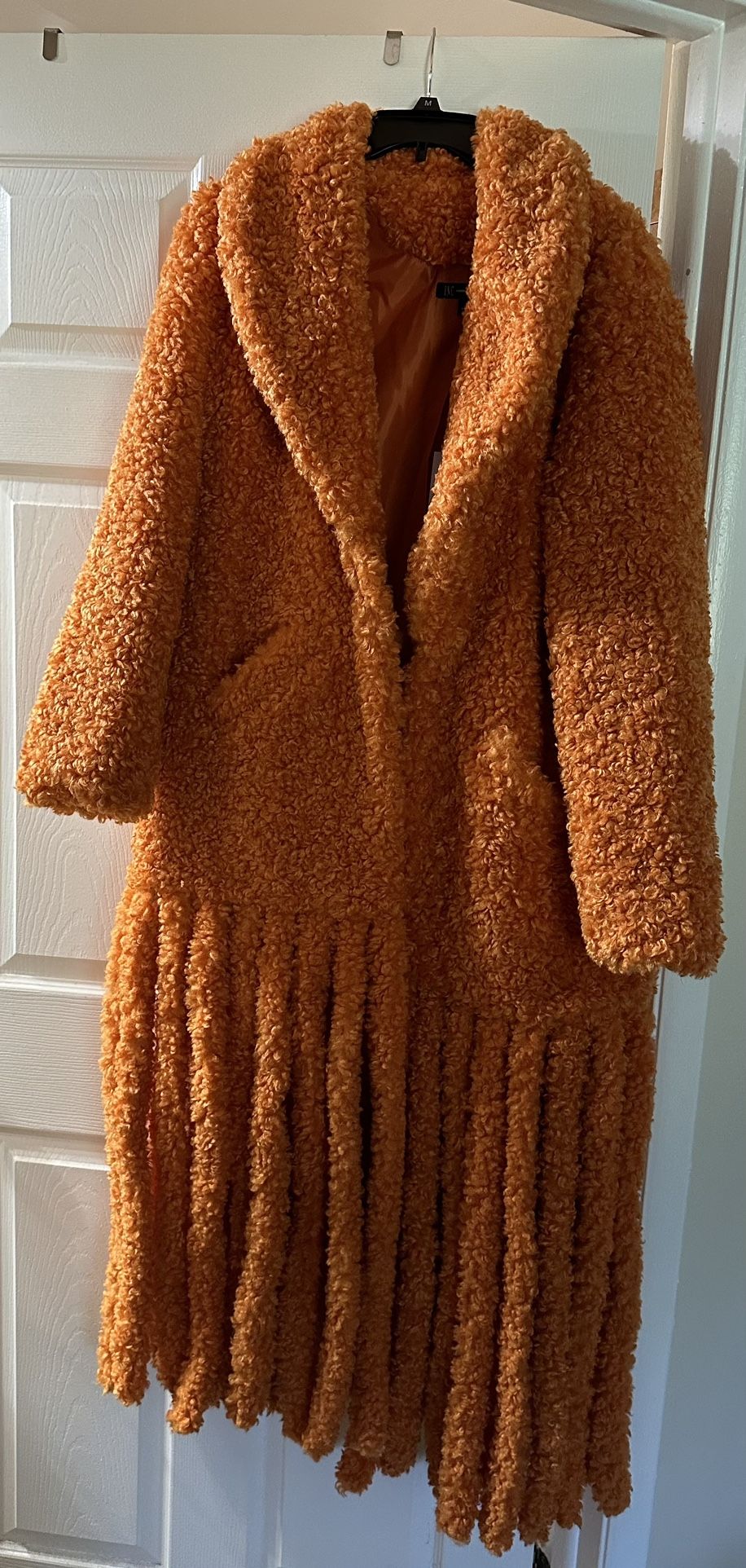 Inc Orange Fringe Coat