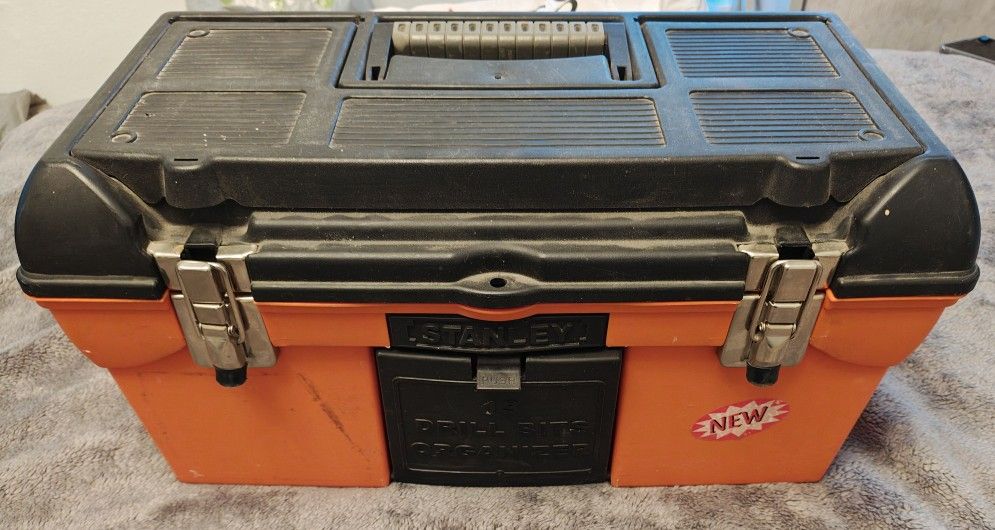 Stanley Orange General Purpose 19" Tool Box Tote Tray Drill Bit Storage