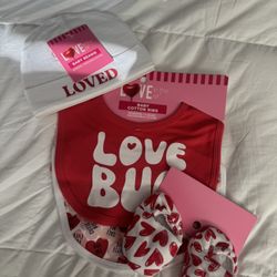 Baby Beanie, Bib , Shoe Set 