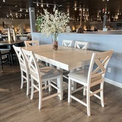 White Counter Height Dining Set