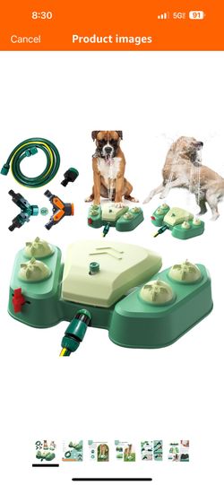KADTC Dog Water Sprinkler Toy Paw Press Step On Outdoor Splash Pad Puppy Drinking Dispenser Includes Hose and Connector for Small/Medium/Large Dogs Br