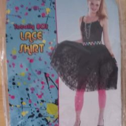 Halloween "Totally 80's" black lace skirt adult one size fits most (SKIRT ONLY, NO OTHER ITEMS)