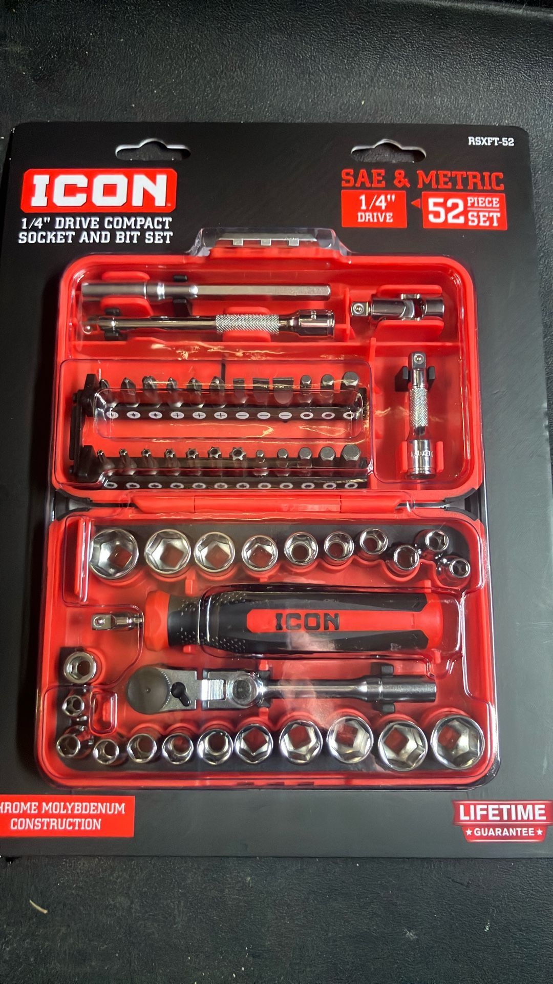Icon 1/4in Compact Socket Bit Set 