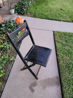 Black Wooden Folding Chair